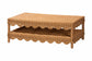 Wicker coffee table with scalloped edges and two tiers, home furniture from FredCo International