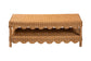 Woven rattan coffee table with scalloped edges and lower shelf, FredCo International furniture