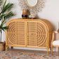 bali & pari Ovalet Modern Bohemian Natural Brown Rattan 2-Door Sideboard FredCo