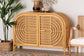 bali & pari Ovalet Modern Bohemian Natural Brown Rattan 2-Door Sideboard FredCo