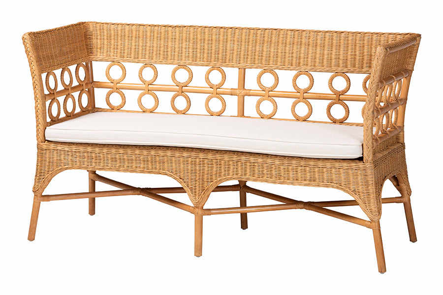 bali & pari Oxford Bohemian Light Honey Rattan 3-Piece Living Room Chair Set FredCo