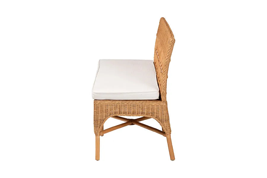 bali & pari Oxford Bohemian Light Honey Rattan Dining Bench FredCo