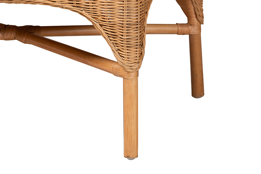 bali & pari Oxford Bohemian Light Honey Rattan Dining Bench FredCo