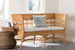 bali & pari Oxford Bohemian Light Honey Rattan Dining Bench with Armrests FredCo