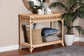 bali & pari Oxford Braided Natural Rattan Console Table with Open Shelf - Coastal Boho Entryway or Hallway Accent Table with Decorative Loop Detailing FredCo