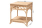 bali & pari Oxford Braided Natural Rattan End Table with Shelf - Square Boho Accent Table with Decorative Loop Detailing, Coastal Style for Living Room or Bedroom FredCo