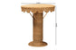 bali & pari Pabla Bohemian Light Honey Rattan Scalloped Accent Table FredCo