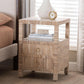 bali & pari Paine Bohemian Woven Grasscloth 2-Drawer Nightstand FredCo