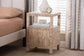bali & pari Paine Bohemian Woven Grasscloth 2-Drawer Nightstand FredCo