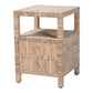 bali & pari Paine Bohemian Woven Grasscloth 2-Drawer Nightstand FredCo