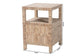 bali & pari Paine Bohemian Woven Grasscloth 2-Drawer Nightstand FredCo