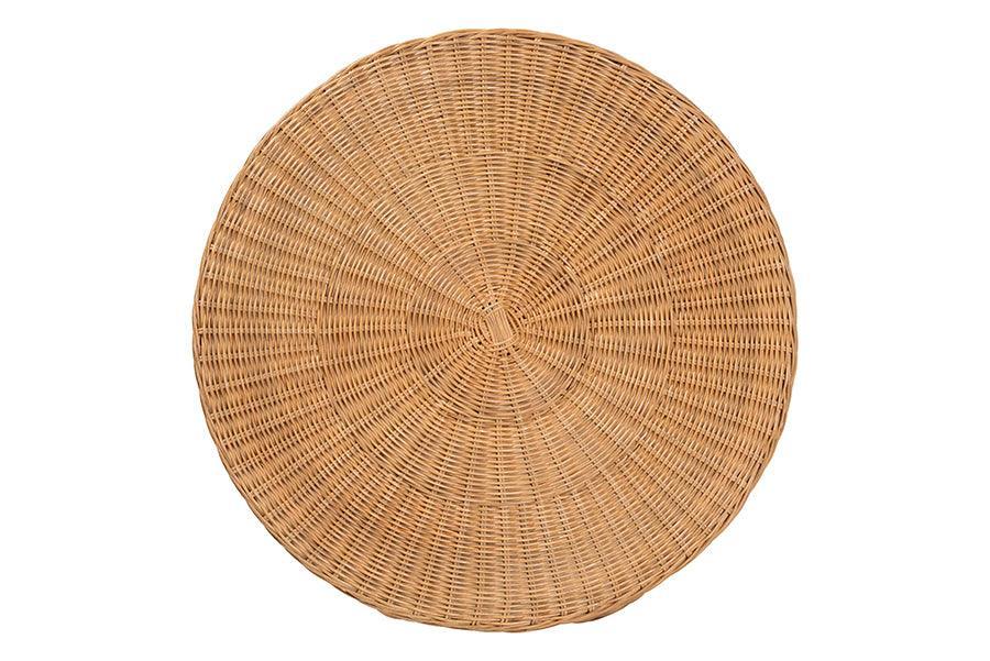 bali & pari Palm Bohemian Honey Scallop Rattan End Table FredCo
