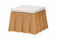 bali & pari Palm Bohemian Honey Scallop Rattan Ottoman FredCo