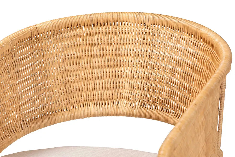 bali & pari Palm Bohemian Light Honey Rattan Dining Chair FredCo