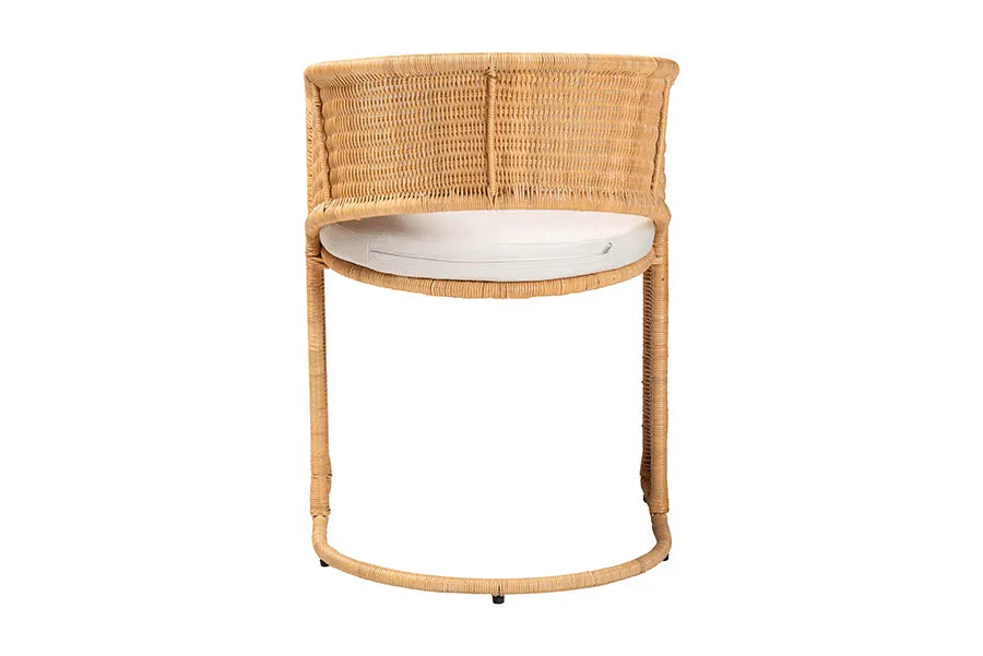 bali & pari Palm Bohemian Light Honey Rattan Dining Chair FredCo