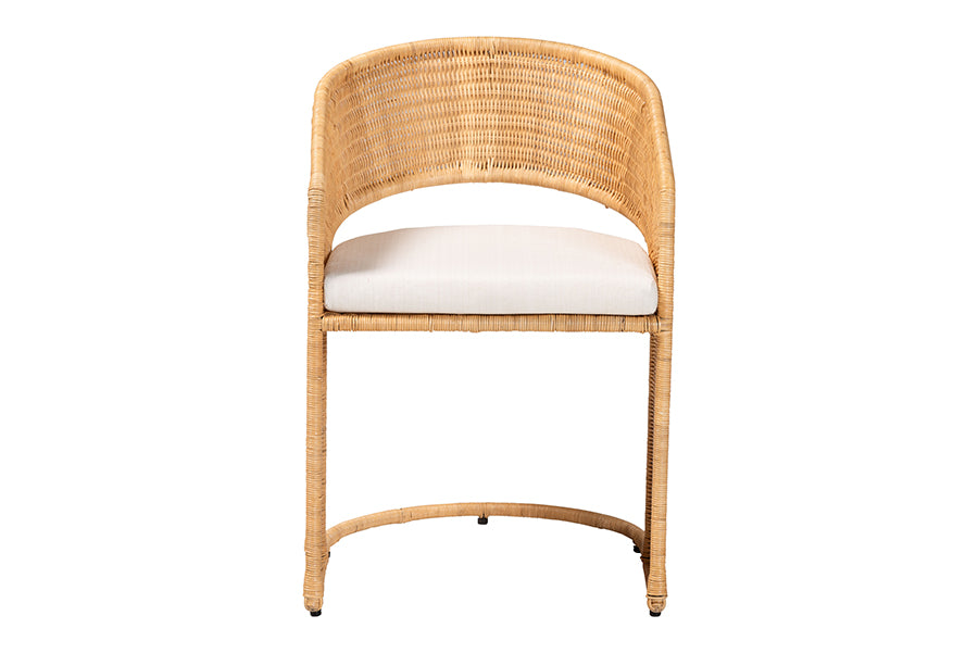 bali & pari Palm Bohemian Light Honey Rattan Dining Chair FredCo