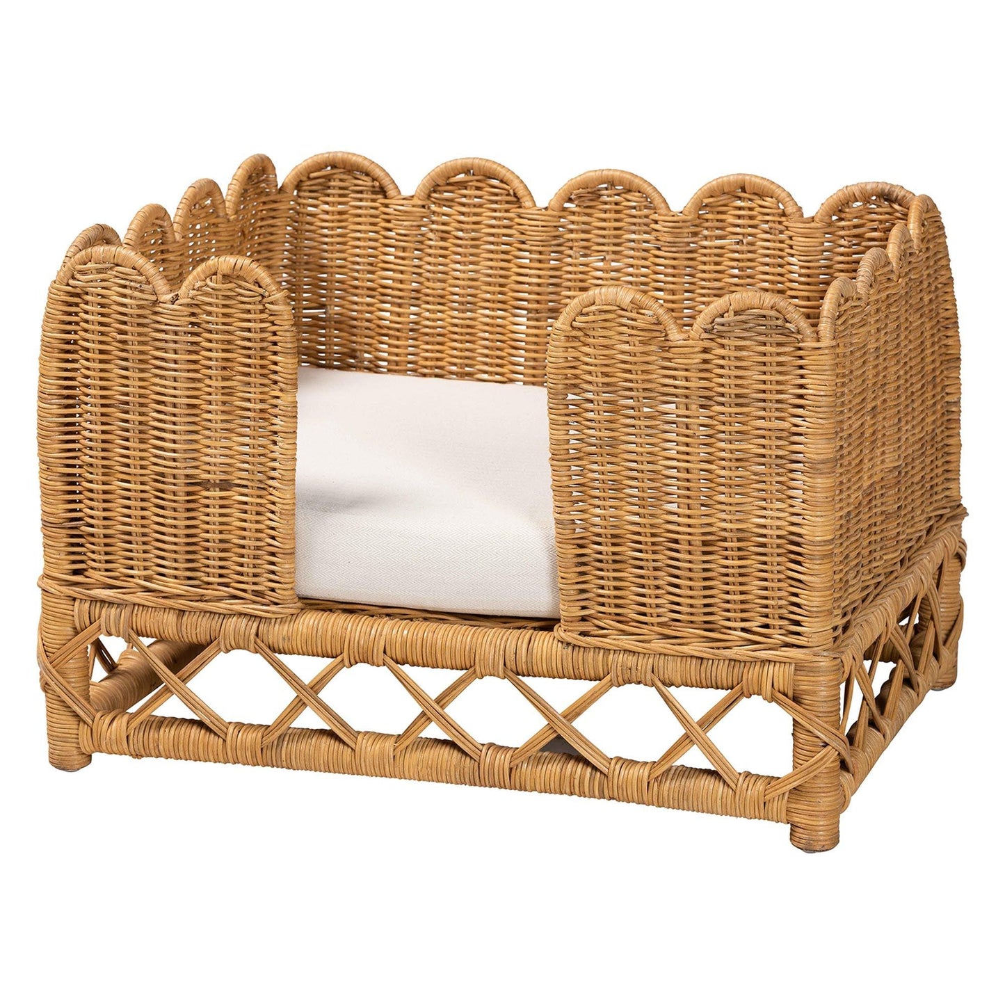 bali & pari Palm Bohemian Light Honey Rattan Pet Bed FredCo