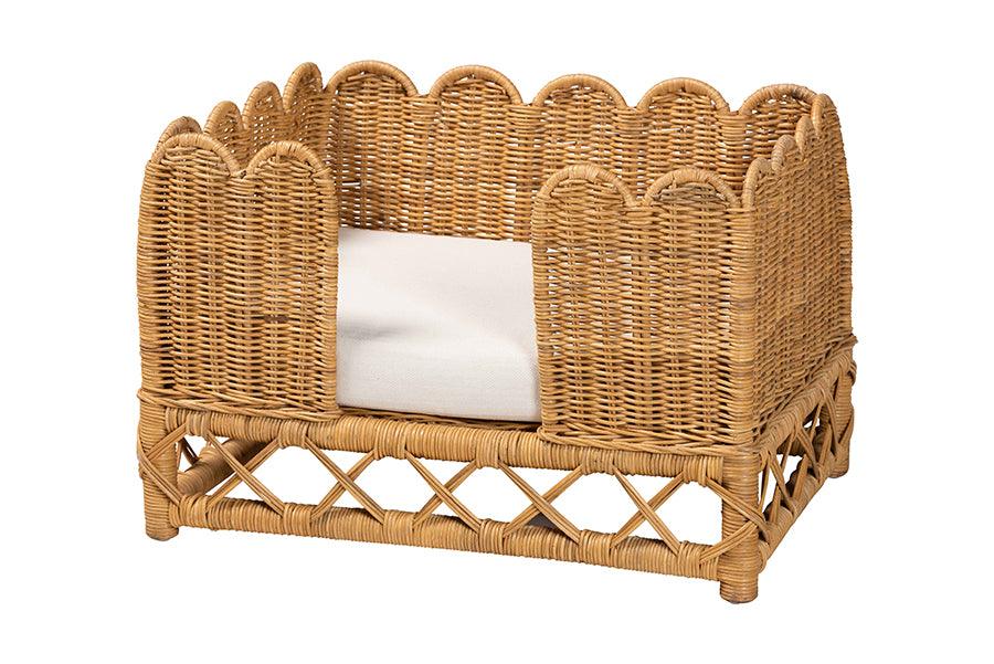 bali & pari Palm Bohemian Light Honey Rattan Pet Bed FredCo