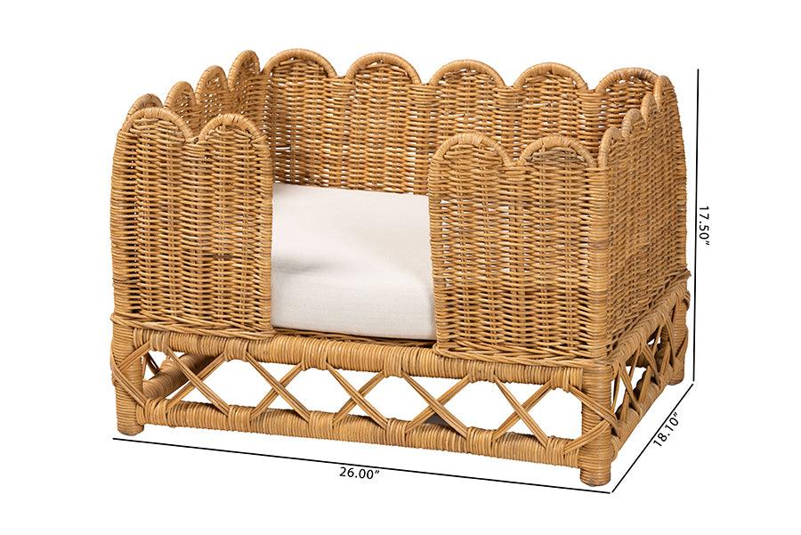 bali & pari Palm Bohemian Light Honey Rattan Pet Bed FredCo