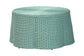 bali & pari Palm Bohemian Seafoam Green Scalloped Rattan Coffee Table FredCo