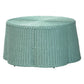 bali & pari Palm Bohemian Seafoam Green Scalloped Rattan Coffee Table FredCo