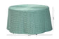 bali & pari Palm Bohemian Seafoam Green Scalloped Rattan Coffee Table FredCo