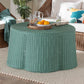 bali & pari Palm Bohemian Seafoam Green Scalloped Rattan Coffee Table FredCo