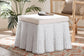 bali & pari Palm Bohemian White Scallop Rattan Ottoman FredCo