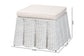bali & pari Palm Bohemian White Scallop Rattan Ottoman FredCo