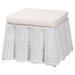 bali & pari Palm Bohemian White Scallop Rattan Ottoman FredCo