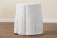 bali & pari Palm Bohemian White Scalloped Rattan End Table FredCo