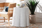 bali & pari Palm Bohemian White Scalloped Rattan End Table FredCo