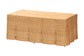 Bali & Pari Palm Light Honey Rattan Scalloped Rectangle Coffee Table – Handwoven Coastal Boho Accent for Living Room or Patio FredCo