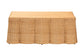 Bali & Pari Palm Light Honey Rattan Scalloped Rectangle Coffee Table – Handwoven Coastal Boho Accent for Living Room or Patio FredCo