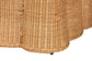 Bali & Pari Palm Light Honey Rattan Scalloped Rectangle Coffee Table – Handwoven Coastal Boho Accent for Living Room or Patio FredCo