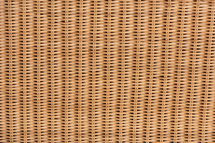 Bali & Pari Palm Light Honey Rattan Scalloped Rectangle Coffee Table – Handwoven Coastal Boho Accent for Living Room or Patio FredCo