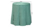 bali & pari Palm Scallop Natural Rattan Console Table - Handwoven Wicker Round Accent Table for Living Room, Sunroom or Foyer Place, Coastal Boho Style in Teal Green FredCo