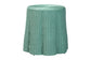 bali & pari Palm Scallop Natural Rattan Console Table - Handwoven Wicker Round Accent Table for Living Room, Sunroom or Foyer Place, Coastal Boho Style in Teal Green FredCo