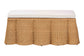 bali & pari Palm Scallop Natural Rattan Ottoman with Cushion - Handwoven Wicker Accent Bench for Living Room, Bedroom or Entryway, Coastal Boho Style Accent Furniture, Rectangle FredCo