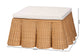 bali & pari Palm Scallop Natural Rattan Ottoman with Cushion - Handwoven Wicker Accent Bench or Footrest for Living Room, Bedroom, or Sunroom Decor, 35" Square FredCo