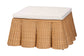 bali & pari Palm Scallop Natural Rattan Ottoman with Cushion - Handwoven Wicker Accent Bench or Footrest for Living Room, Bedroom, or Sunroom Decor, 35" Square FredCo
