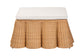 bali & pari Palm Scallop Natural Rattan Ottoman with Cushion - Handwoven Wicker Accent Bench or Footrest for Living Room, Bedroom, or Sunroom Decor, 35" Square FredCo