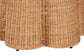 bali & pari Palm Scallop Natural Rattan Ottoman with Cushion - Handwoven Wicker Accent Stool or Footrest for Living Room, Bedroom, or Sunroom, Coastal Boho Style, 26" Round FredCo