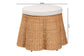 bali & pari Palm Scallop Natural Rattan Ottoman with Cushion - Handwoven Wicker Accent Stool or Footrest for Living Room, Bedroom, or Sunroom, Coastal Boho Style, 26" Round FredCo