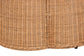bali & pari Palm Scallop Natural Rattan Ottoman with Cushion - Handwoven Wicker Accent Stool or Footrest for Living Room, Bedroom, or Sunroom, Coastal Boho Style, 32" Round FredCo