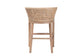 bali & pari Papua Modern Bohemian Antique White Washed Rattan and Mahogany Wood Counter Stool FredCo