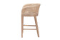 bali & pari Papua Modern Bohemian Antique White Washed Rattan and Mahogany Wood Counter Stool FredCo