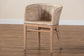 bali & pari Papua Modern Bohemian Antique White Washed Rattan and Mahogany Wood Dining Chair FredCo
