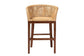 bali & pari Papua Modern Bohemian Natural Rattan and Walnut Brown Acacia Wood Counter Stool FredCo