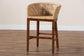 bali & pari Papua Modern Bohemian Natural Rattan and Walnut Brown Acacia Wood Counter Stool FredCo